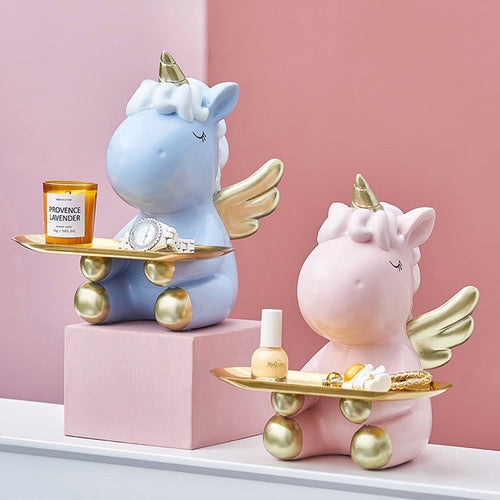 Cute Pastel Color Unicorn Home Living Decor Tray - Peachymart