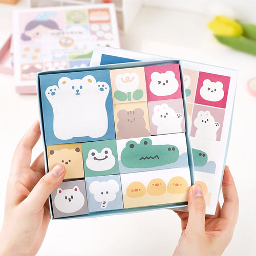 Cute Kawaii Cartoon Drawing Sticky Note Memo Pad Box - Peachymart