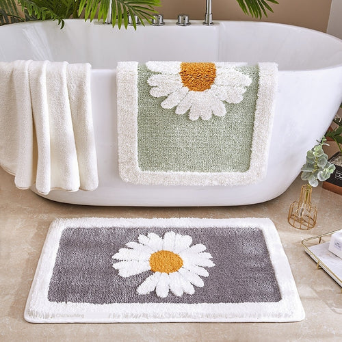 Summer Daisy Pastel Colour Non-Slip Bathroom & Door Entrance Mat - Peachymart