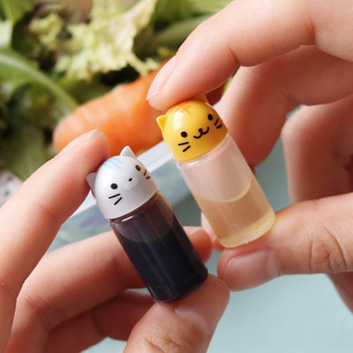 Cute Mini Animal Set Lunchbox Bento Condiment Sauce Bottles - Peachymart