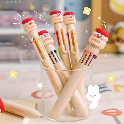 Kawaii Multi-Colour Stationery Cartoon Ballpoint Pen - Peachymart