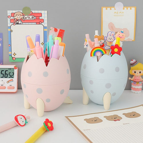 Kawaii Dinosaur Easter Egg Stationery Box Pen Holder - Peachymart