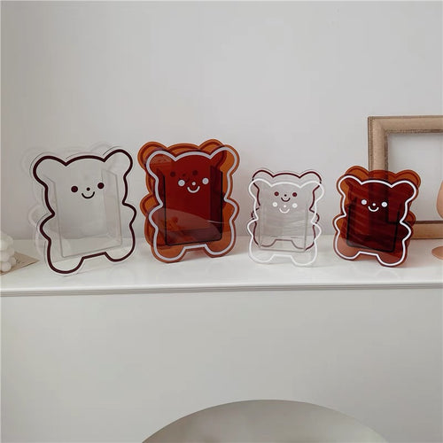 Cute Bear Shape Transparent Pen Vase Makeup Brush Holder - Peachymart