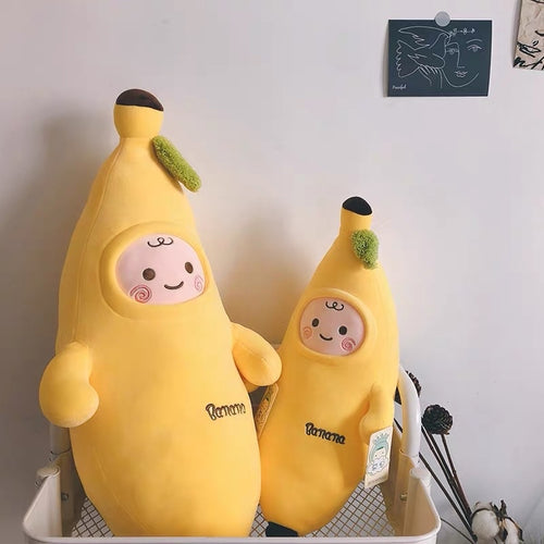 Kawaii Banana Baby Long Plush Pillow - Peachymart