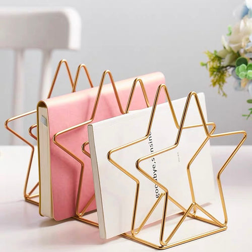 Nordic Style Cute Star Shape Wired Multi Book Stand Rank - Peachymart