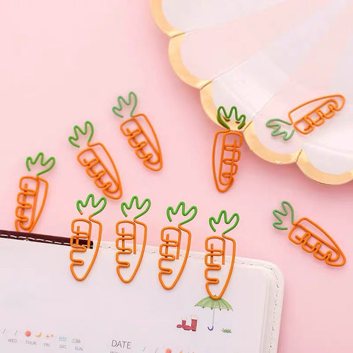 Kawaii Radish Carrot Shaped Journal Diary Paper Clips - Peachymart