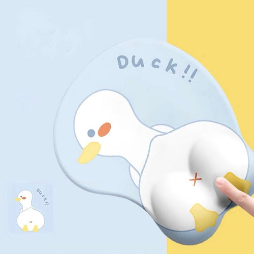 Cute 3D Pastel Blue Baby Duck Mouse Pad - Peachymart