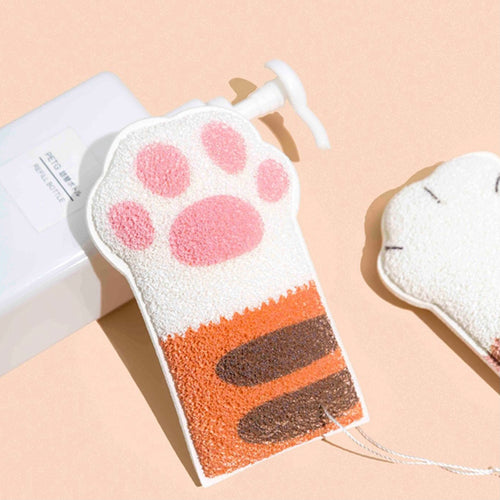 Cat Paw Exfoliating Shower Batch Scrub Sponge - Peachymart