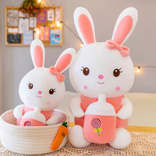 Kawaii Bling Bling Eyes Ribbon Bunny Rabbit Plush - Peachymart