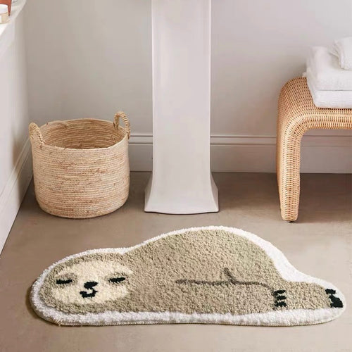 Cute Kawaii Anti-Slip Lazy Sloth Bathroom & Door Entrance Mat - Peachymart