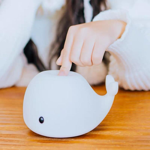 Cute Whale Silicone LED Night Light - Peachymart